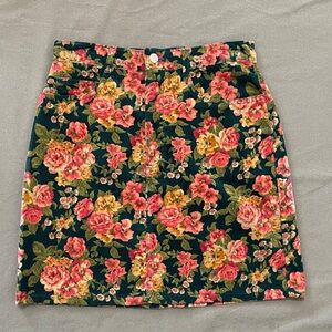 Vintage Guess by Georges Marciano Floral Corduroy Skirt